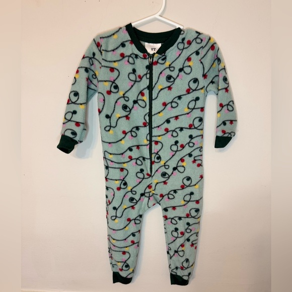 Merry Moments Aldi | Fleece Christmas Light One Piece Pajamas | Size 2T - Picture 1 of 5